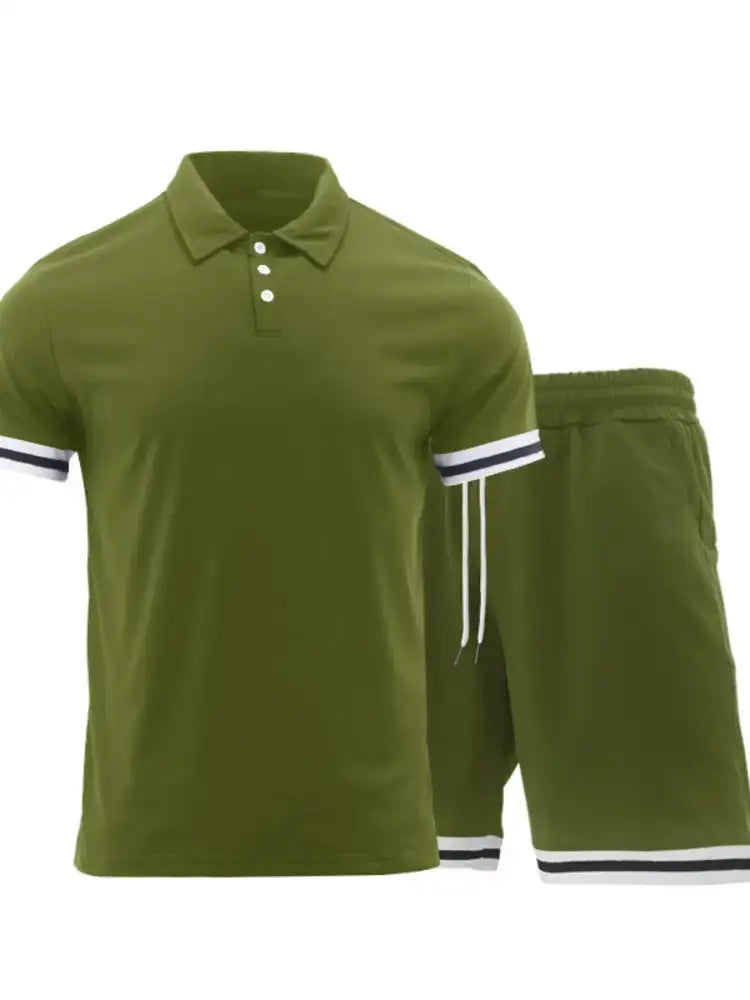 Men’s Short Sleeve Polo and Shorts Set