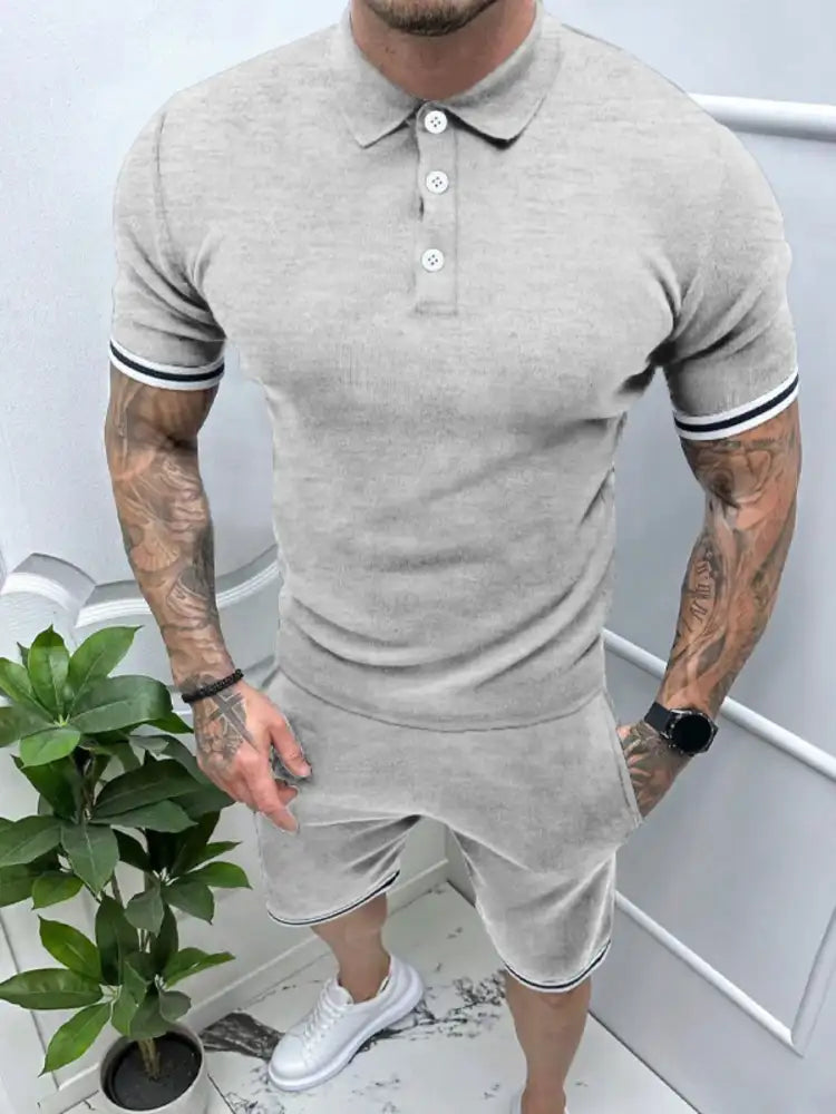 Men’s Short Sleeve Polo and Shorts Set