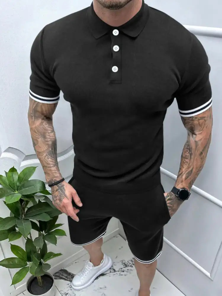 Men’s Short Sleeve Polo and Shorts Set