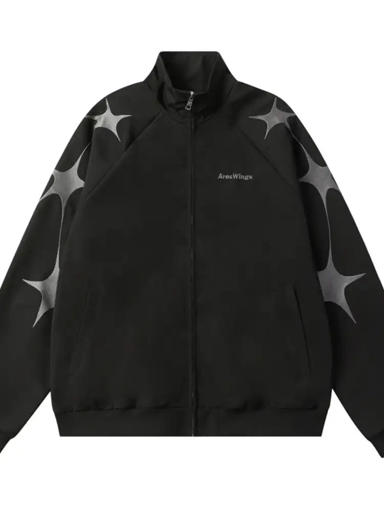 Men’s Star Pattern Zip-Up Jacket