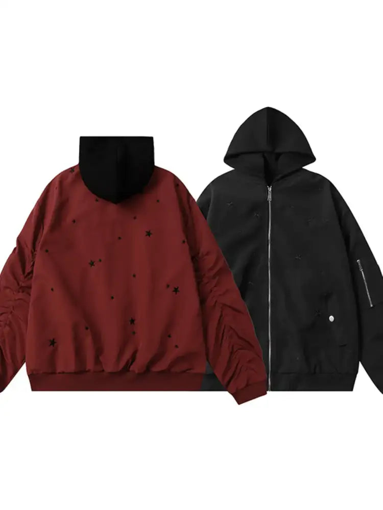 Men’s Star Zip Up Hooded Jacket