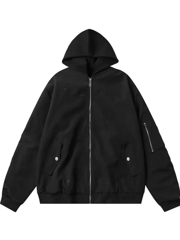 Men’s Star Zip Up Hooded Jacket