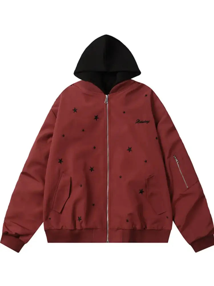 Men’s Star Zip Up Hooded Jacket