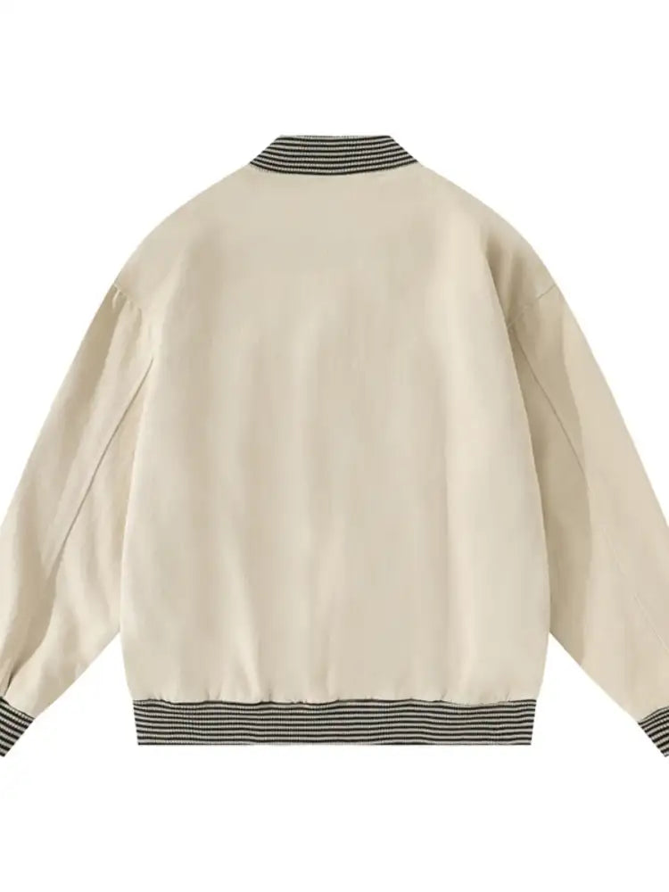 Men’s Striped Hem Zip Up Jacket