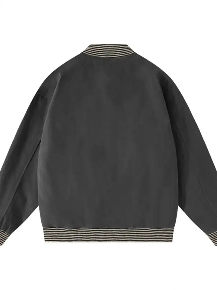 Men’s Striped Hem Zip Up Jacket