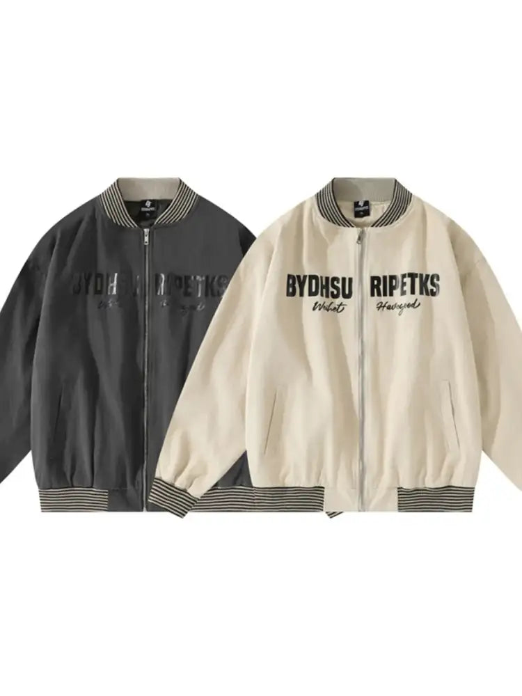 Men’s Striped Hem Zip Up Jacket