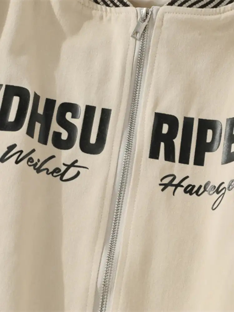 Men’s Striped Hem Zip Up Jacket