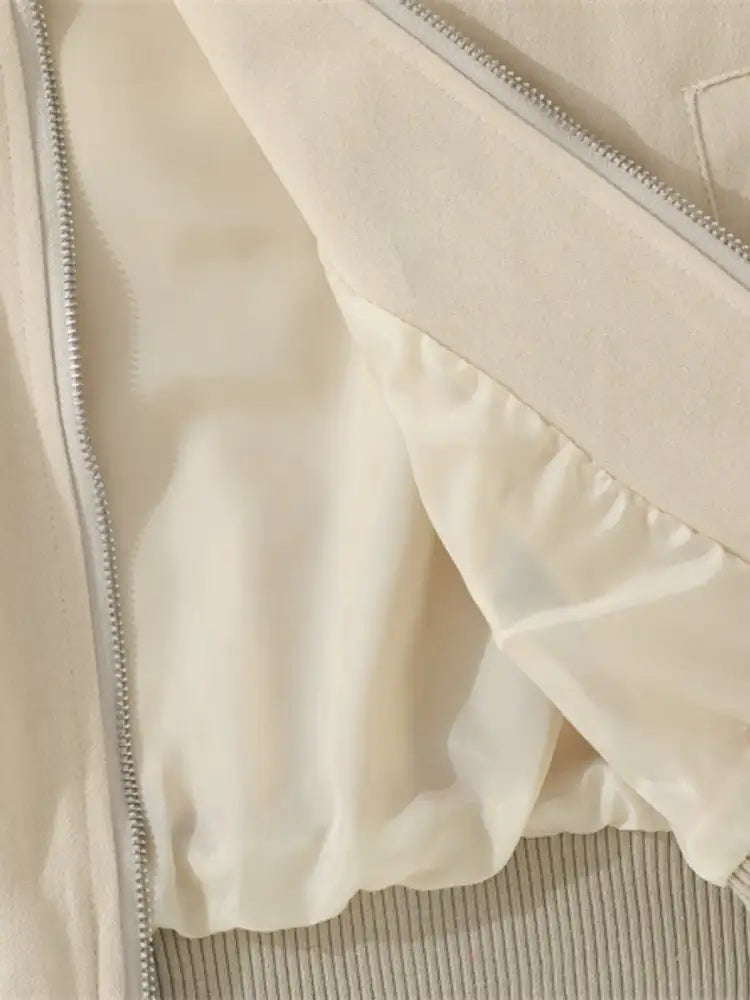 Men’s Striped Hem Zip Up Jacket