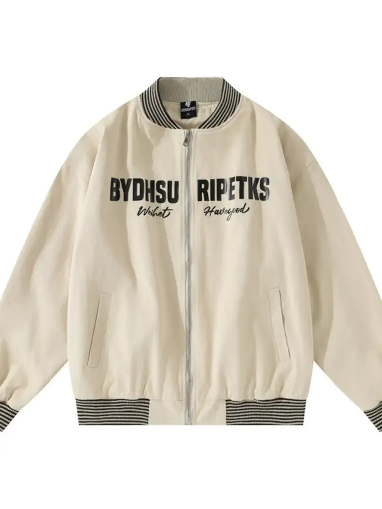 Men’s Striped Hem Zip Up Jacket