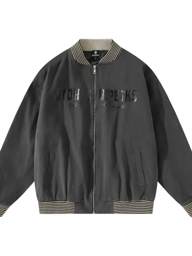 Men’s Striped Hem Zip Up Jacket