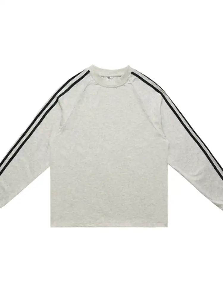 Men’s Striped Round Neck Long Sleeve T-Shirt