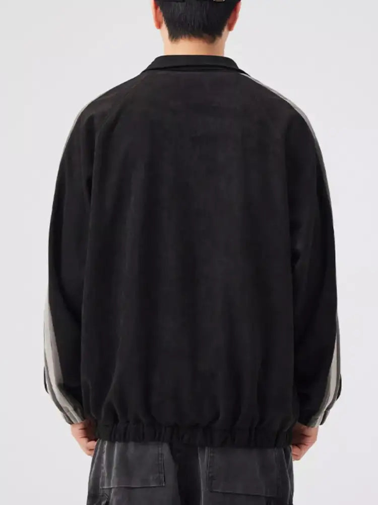 Men’s Striped Shoulder Zip Up Jacket