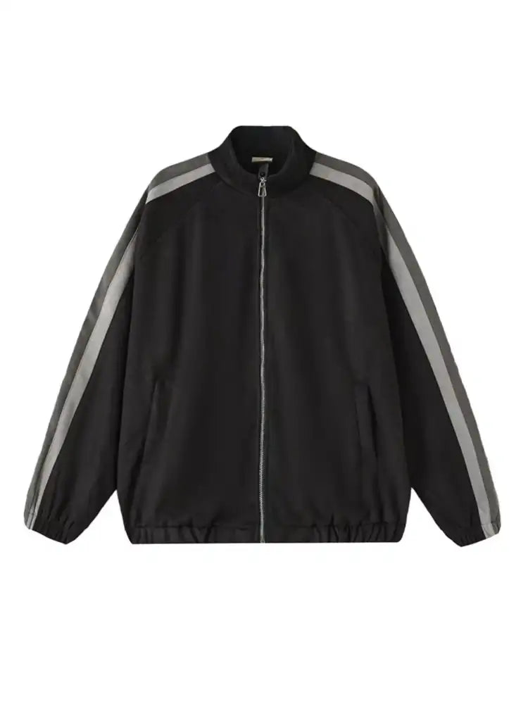 Men’s Striped Shoulder Zip Up Jacket