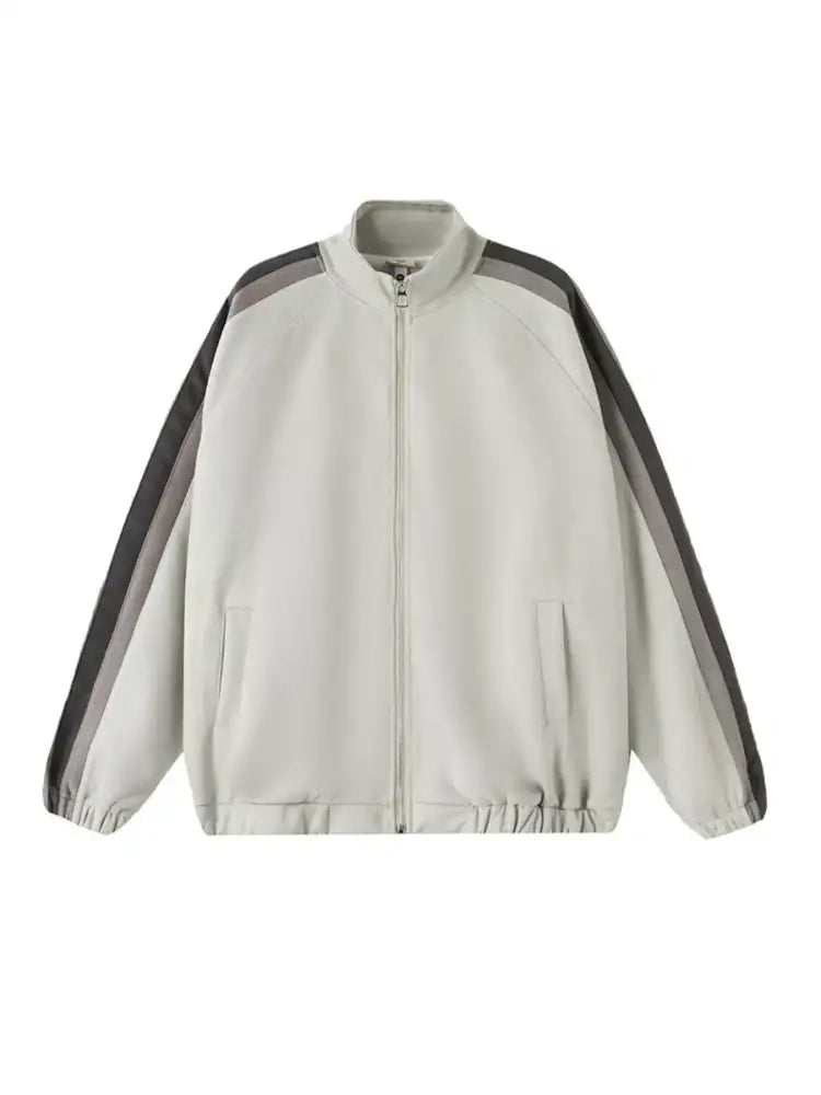 Men’s Striped Shoulder Zip Up Jacket