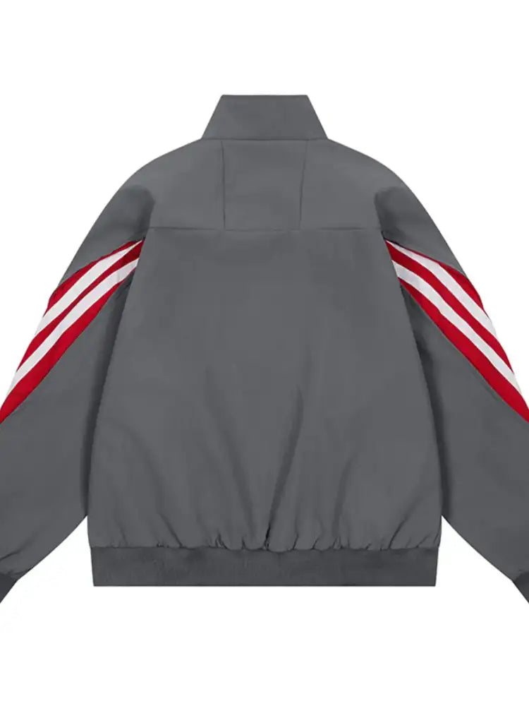 Men’s Striped Zip Up Long Sleeve Jacket