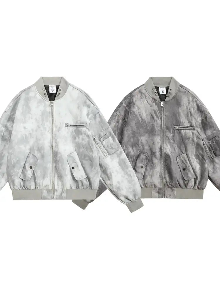 Men’s Tie-Dye Zip-Up Bomber Jacket