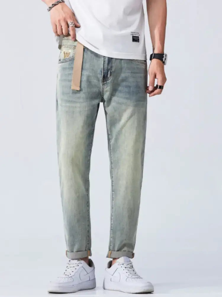 Men’s Vintage Wash Cropped Jeans
