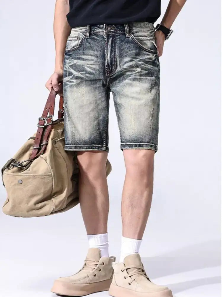 Men’s Vintage Wash Denim Shorts
