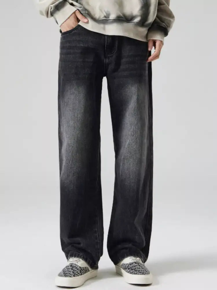 Men’s Vintage Wash Wide Leg Jeans