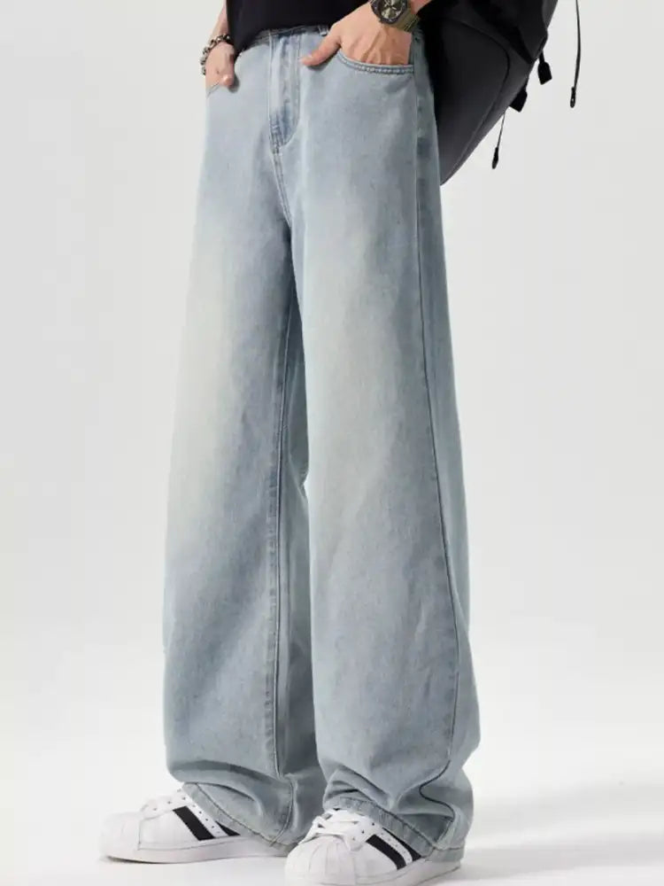 Men’s Vintage Wash Wide Leg Jeans