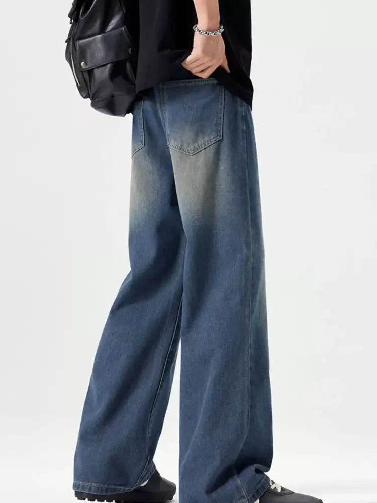 Men’s Vintage Wash Wide Leg Jeans