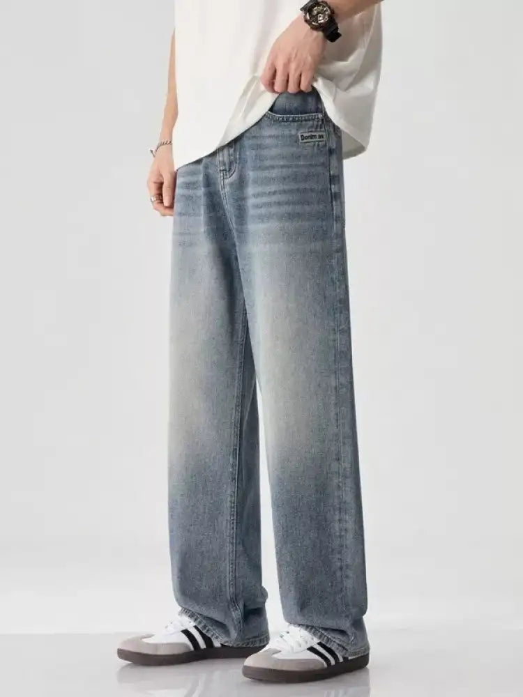 Men’s Vintage Wash Wide Leg Jeans