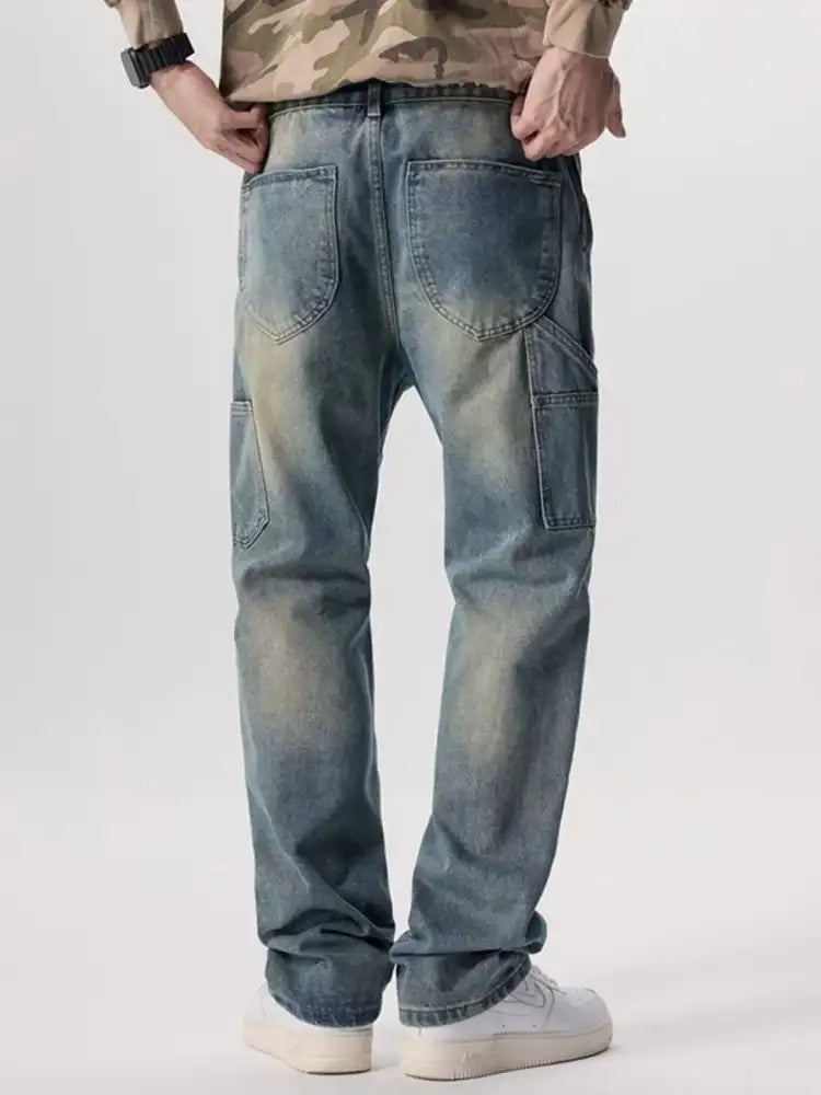 Men’s Vintage Wash Wide Leg Jeans