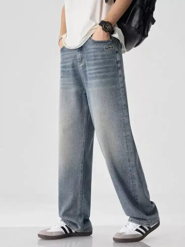 Men’s Vintage Wash Wide Leg Jeans