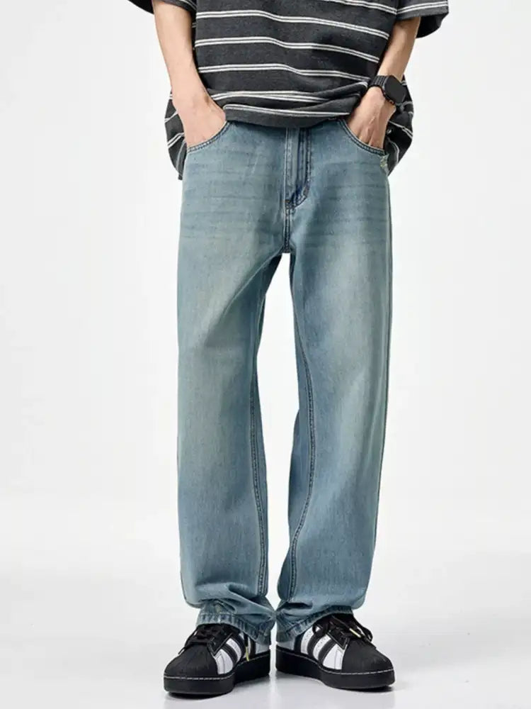 Men’s Vintage Wash Wide Leg Jeans
