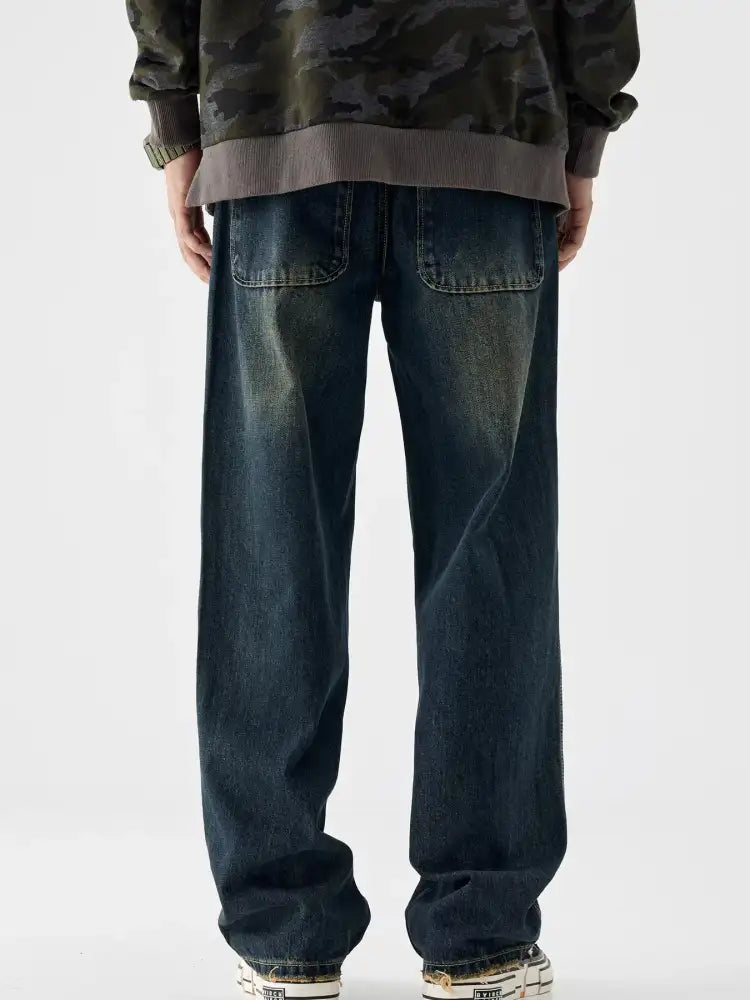Men’s Vintage Wash Wide Leg Jeans