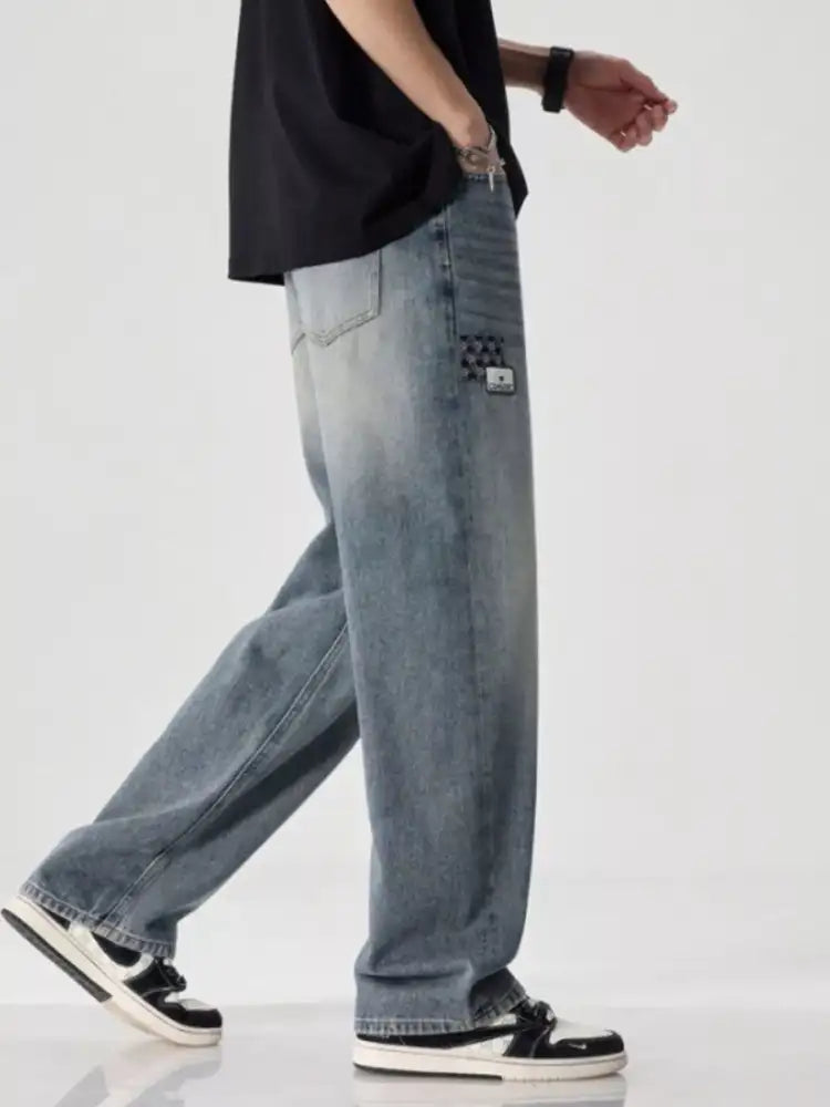 Men’s Vintage Wash Wide Leg Jeans