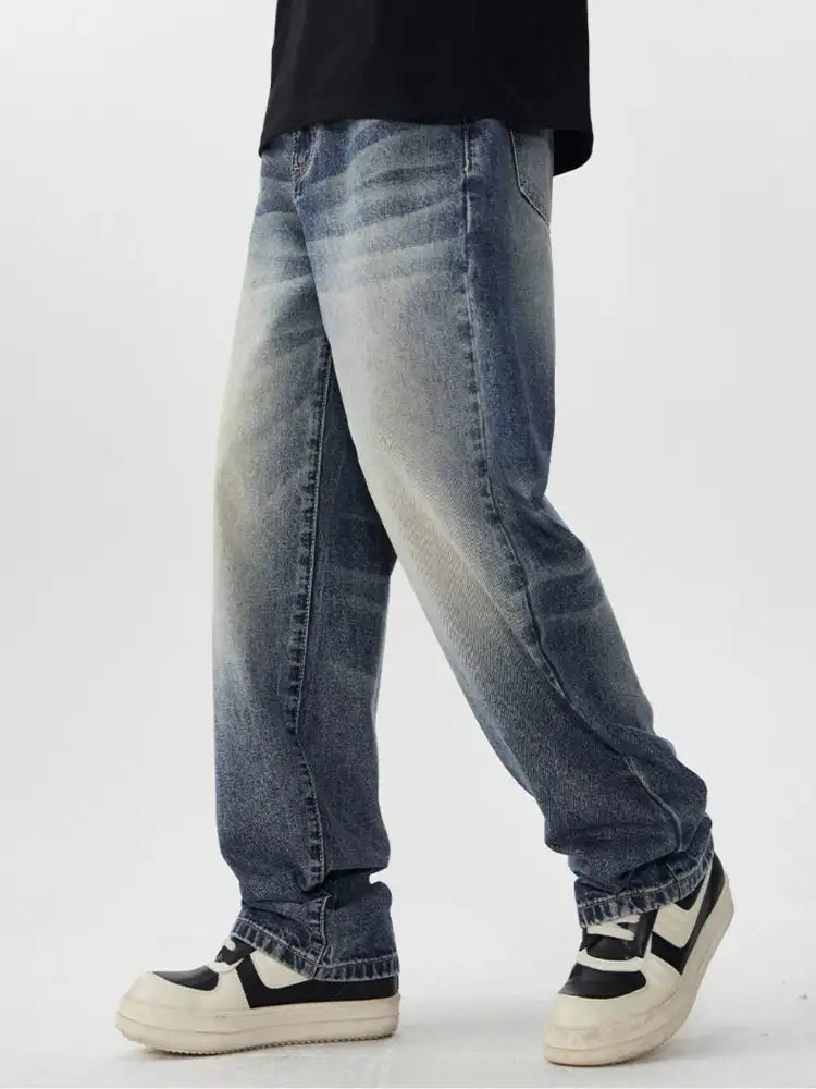 Men’s Vintage Wash Wide Leg Jeans