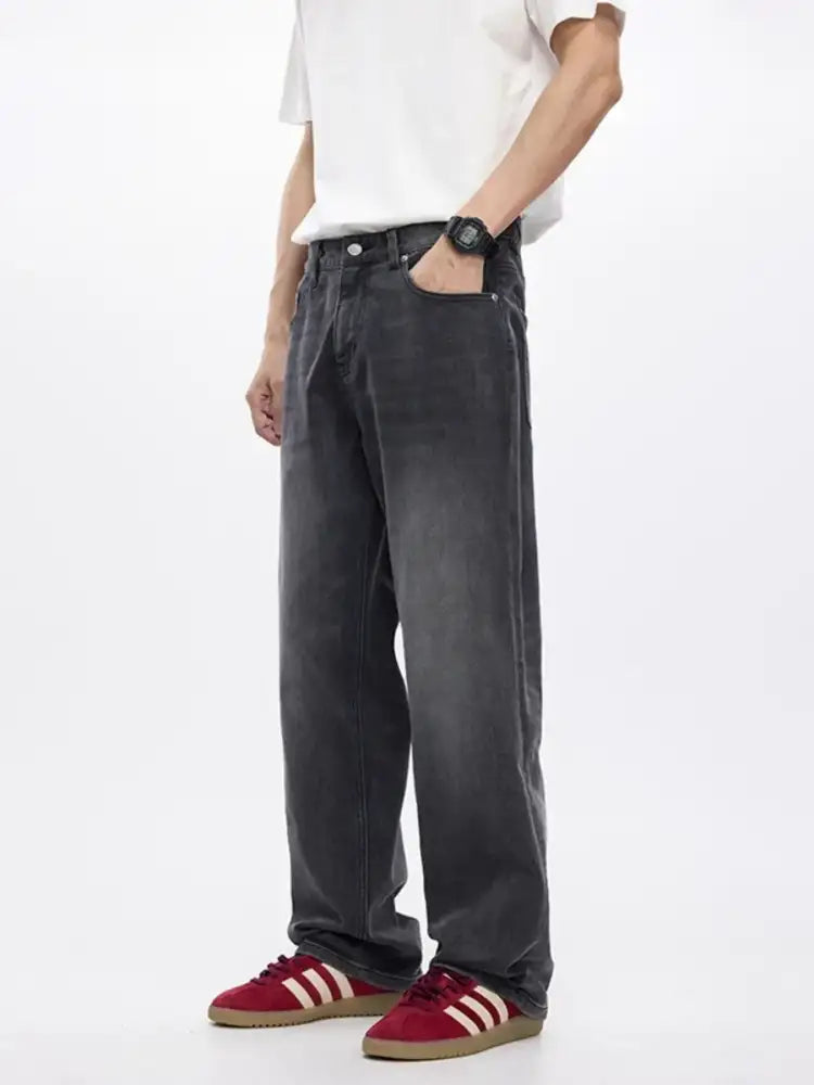 Men’s Vintage Wash Wide Leg Jeans