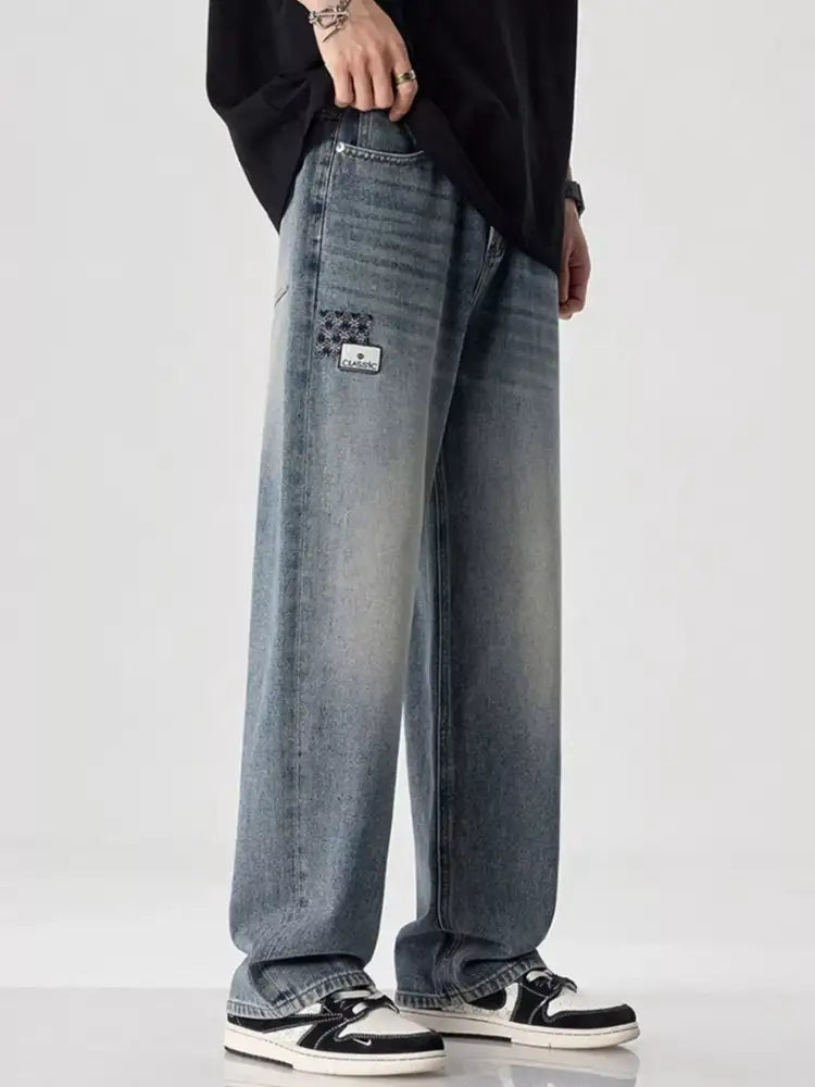 Men’s Vintage Wash Wide Leg Jeans