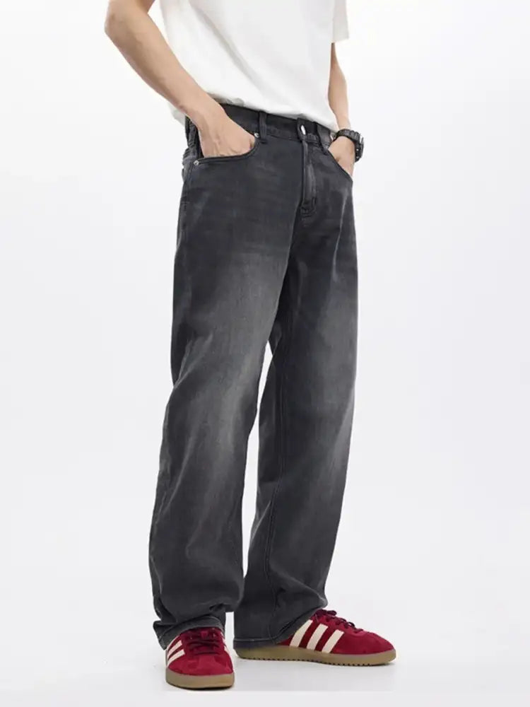 Men’s Vintage Wash Wide Leg Jeans