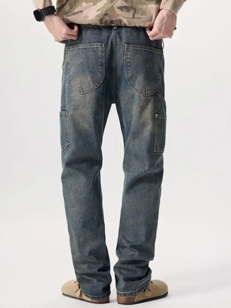 Men’s Vintage Wash Wide Leg Jeans