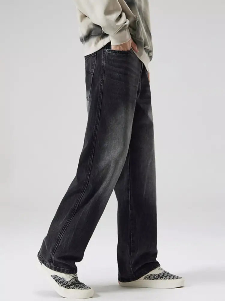 Men’s Vintage Wash Wide Leg Jeans