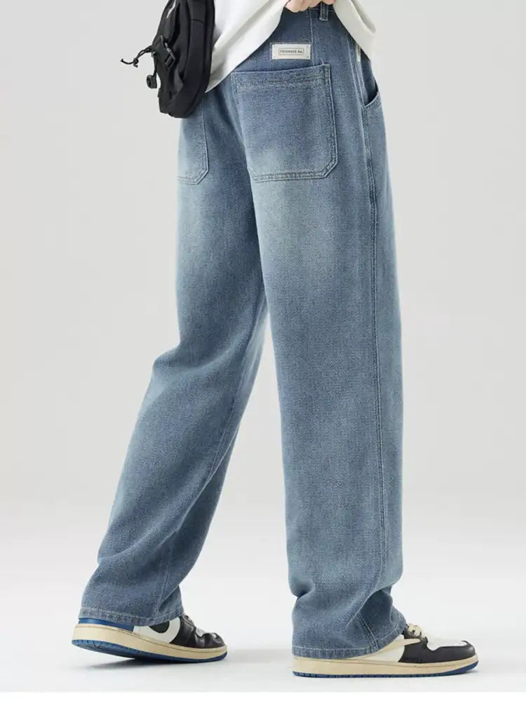 Men’s Vintage Wash Wide Leg Jeans