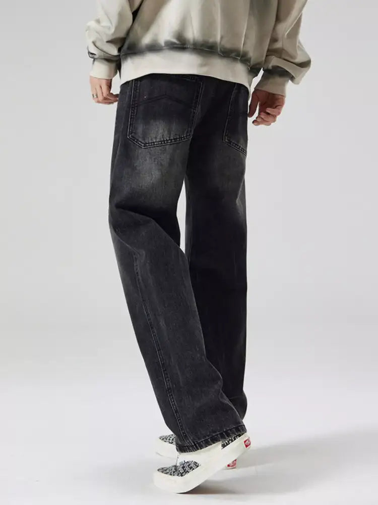 Men’s Vintage Wash Wide Leg Jeans