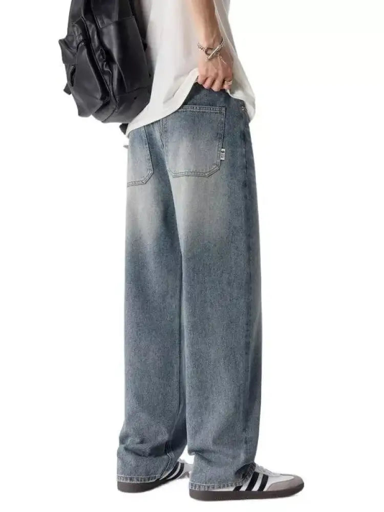 Men’s Vintage Wash Wide Leg Jeans