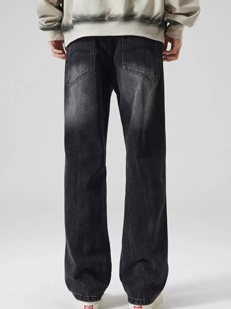 Men’s Vintage Wash Wide Leg Jeans