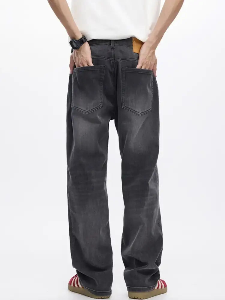 Men’s Vintage Wash Wide Leg Jeans
