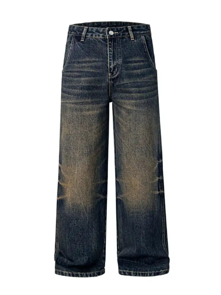 Men’s Vintage Wash Wide Leg Jeans