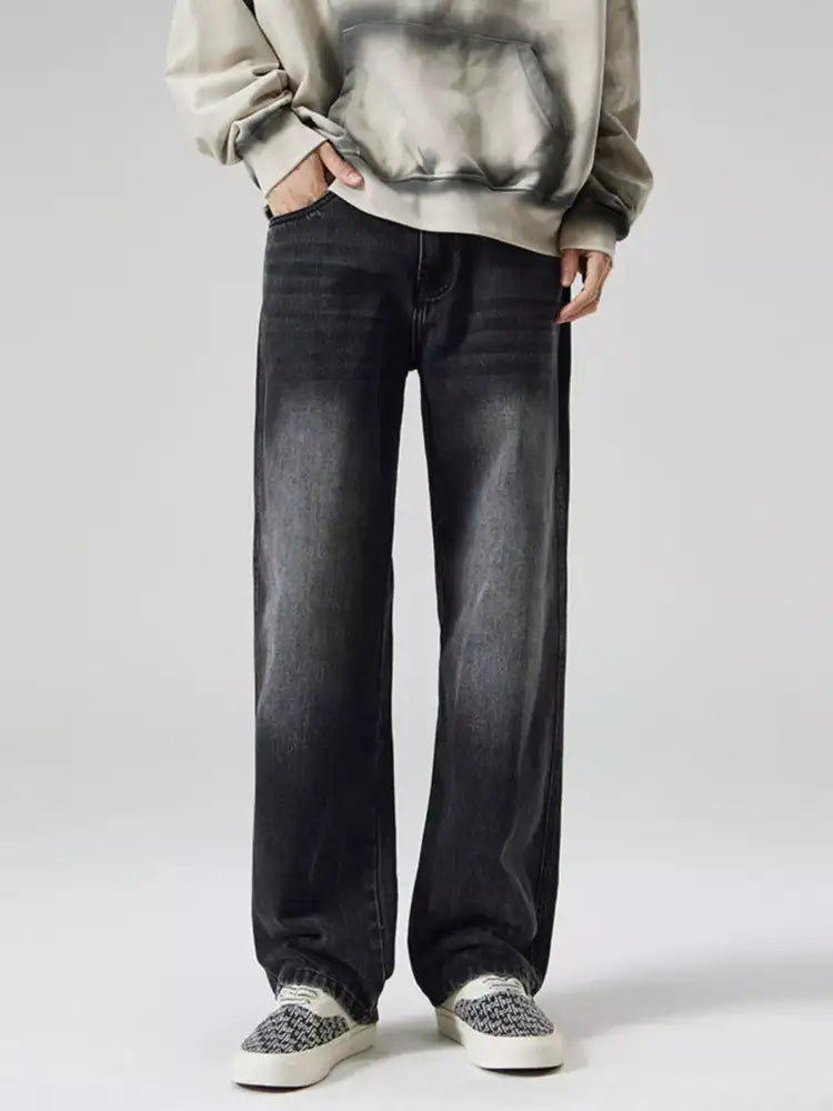 Men’s Vintage Wash Wide Leg Jeans