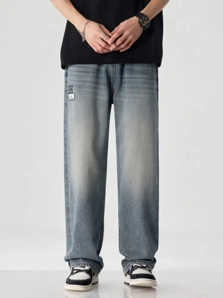 Men’s Vintage Wash Wide Leg Jeans