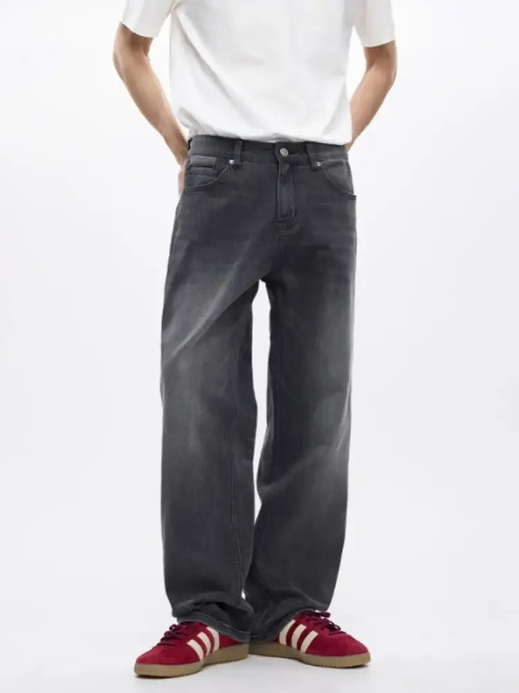 Men’s Vintage Wash Wide Leg Jeans