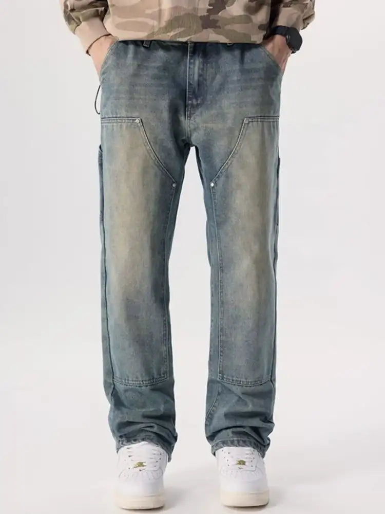 Men’s Vintage Wash Wide Leg Jeans