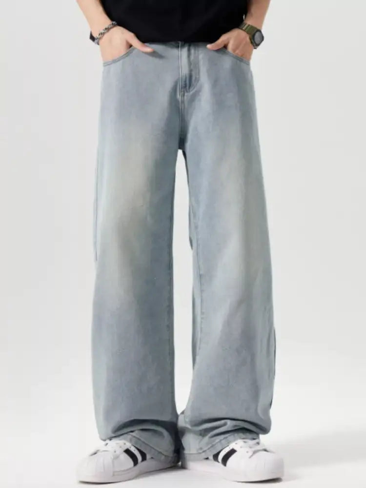 Men’s Vintage Wash Wide Leg Jeans