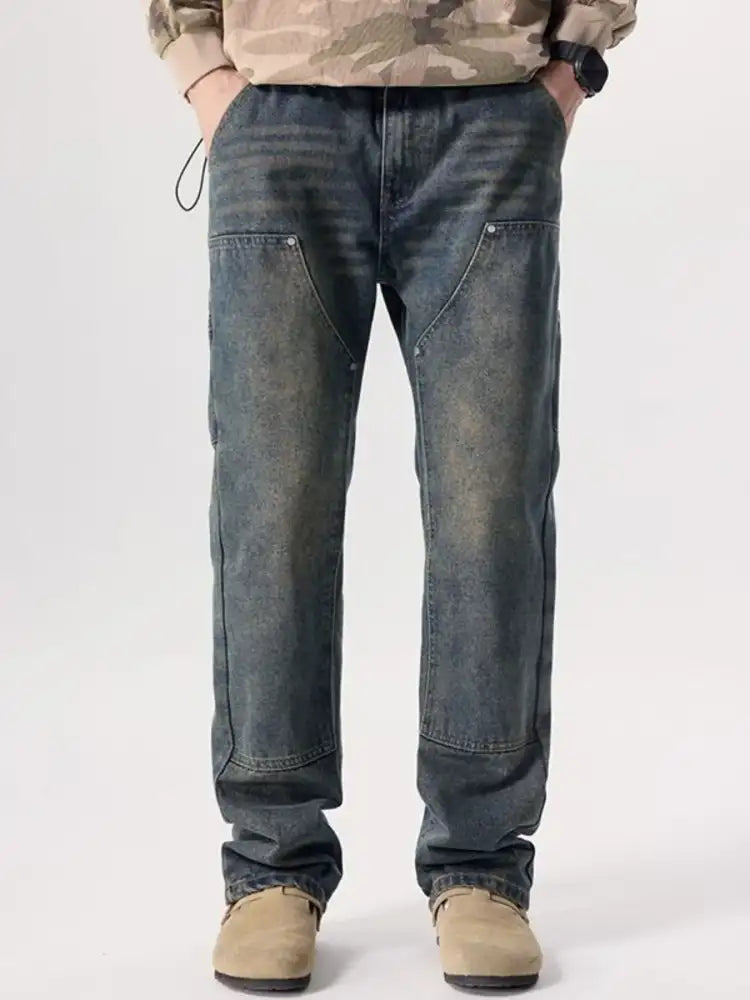 Men’s Vintage Wash Wide Leg Jeans