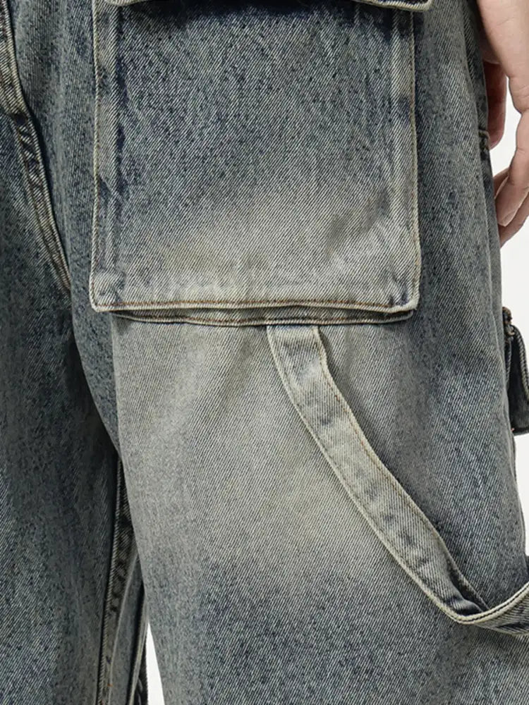 Men’s Vintage Washed Cargo Denim Shorts